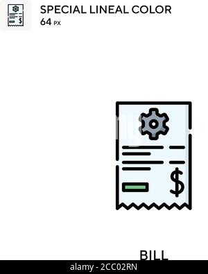 Icône de vecteur de couleur de ligne spécial Bill. Icônes de facturation pour votre projet d'entreprise Illustration de Vecteur