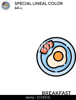 Petit déjeuner spécial Lineal couleur vector icône. Icônes de petit déjeuner pour votre projet d'entreprise Illustration de Vecteur