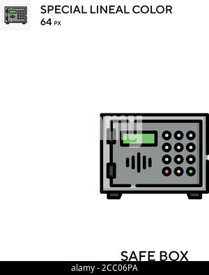 Case à cocher icône spéciale de vecteur de couleur de ligne. Icônes de coffre-fort pour votre projet d'entreprise Illustration de Vecteur