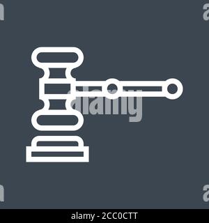 Icône de vecteur de ligne mince de Gavel de vente aux enchères. Illustration de Vecteur
