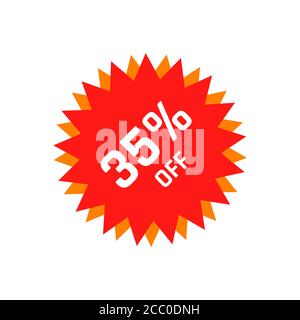 35 % de rabais solde 35 % de rabais sur la bannière de l'affiche promotionnelle du marketing Modèle de vecteur de conception Illustration de Vecteur