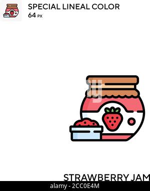 Confiture de fraise icône spéciale de vecteur de couleur de lineal. Icônes de confiture de fraises pour votre projet d'affaires Illustration de Vecteur