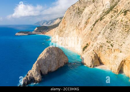 Un bord de mer près de la plage de Porto Katsiki, Lefkada, Iles Ioniennes, Grèce Banque D'Images