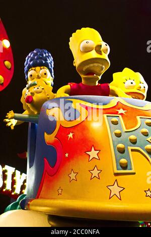 The Simpsons Ride à Universal studios Hollywood à Los Angeles. C'est un parc à thème et un studio de cinéma. Banque D'Images