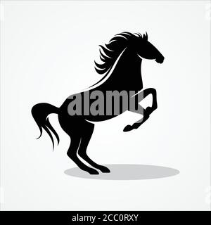 Cheval debout sur deux pattes icône pour le design des élans. Un cheval de silhouette pour la conception d'éléments. Illustration vectorielle EPS.8 EPS.10 Illustration de Vecteur