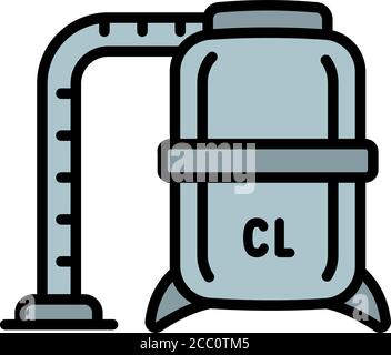 Icône de nettoyant pour piscine de chlore. Outline chlore pool Cleaner vecteur icône pour la conception de web isolé sur fond blanc Illustration de Vecteur