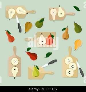 Coupe de poires - illustration vectorielle Illustration de Vecteur