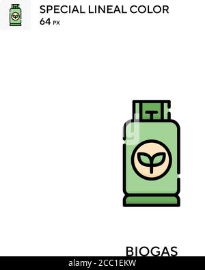 Biogaz icône spéciale de vecteur de couleur de lineal. Icônes de biogaz pour votre projet d'affaires Illustration de Vecteur