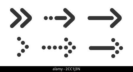 Jeu de flèches noires plates de formes et de tailles différentes Illustration de Vecteur