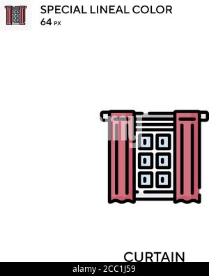 Icône de vecteur de couleur spécial de ligne de rideau. Icônes de rideau pour votre projet d'entreprise Illustration de Vecteur