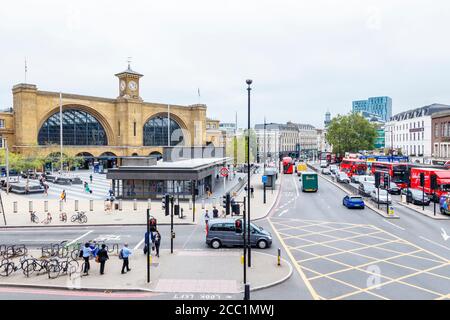 Gare de King's Cross, terminus de la ligne principale de la côte est, Londres, Royaume-Uni Banque D'Images