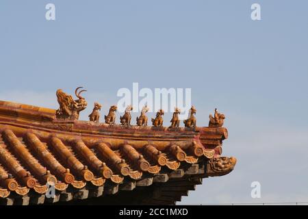 Beijing, Chine - 1er novembre 2016, de magnifiques avant--toits de la Cité interdite Banque D'Images