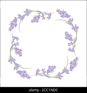 Bouquet de fleurs de lavande parfumées coupées fraîches et simple 2 des icônes réalistes définissent l'illustration vectorielle isolée Illustration de Vecteur