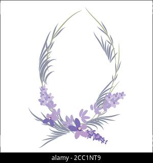 Bouquet de fleurs de lavande parfumées coupées fraîches et simple 2 des icônes réalistes définissent l'illustration vectorielle isolée Illustration de Vecteur