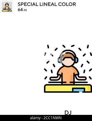 Icône spéciale de vecteur de couleur de ligne DJ. Icônes DJ pour votre projet d'entreprise Illustration de Vecteur