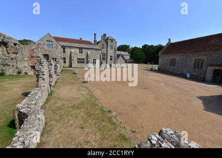 Cour intérieure d'un château dans l'île de Wight. Banque D'Images