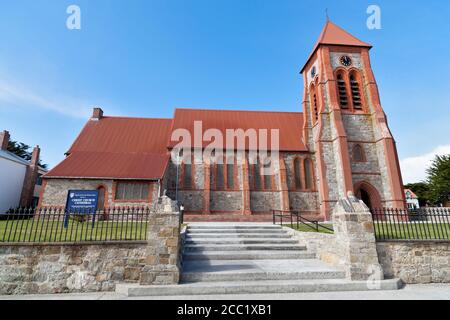 Atlantique Sud, Royaume-Uni, Territoires britanniques d'outre-mer, Falkland oriental, îles Falkland, Falklands, Port Stanley, Stanley, vue de l'église du christ Banque D'Images