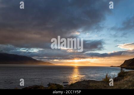 USA, Alaska, Sunset over Turnagain Arm Banque D'Images