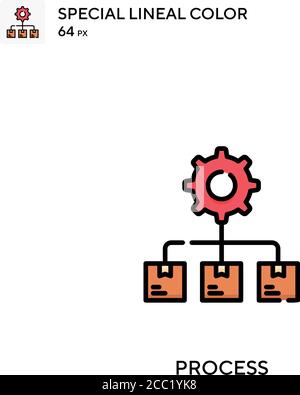 Traiter l'icône de vecteur de couleur spécial de ligne. Icônes de processus pour votre projet d'entreprise Illustration de Vecteur