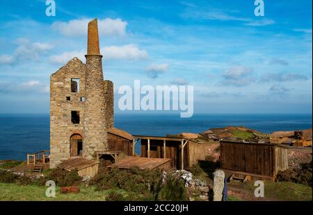 La vieille mine d'étain de woles de petit-lait à St juste à cornwall, cette mine a été utilisée comme la mine d'étain de loisir de petit-lait que l'on retrouve dans la série télévisée à succès de la bbc Poldark. Banque D'Images