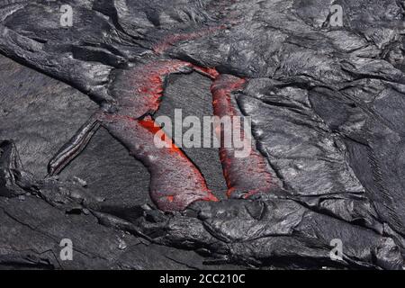 L'Éthiopie, l'Erta Ale, le désert de Danakil, le lac de lave Banque D'Images