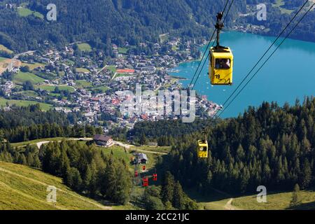 L'Autriche, Salzkammergut, Zwolferhorn cable car à St. Banque D'Images