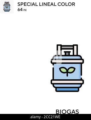 Biogaz icône spéciale de vecteur de couleur de lineal. Icônes de biogaz pour votre projet d'affaires Illustration de Vecteur