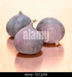 Trois figues, close-up Banque D'Images