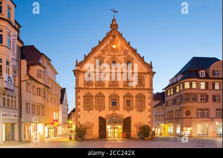 Allemagne, Bade-Wurtemberg, Lac de Constance, Ravensburg, place Marienplatz, Maison en cuir Banque D'Images