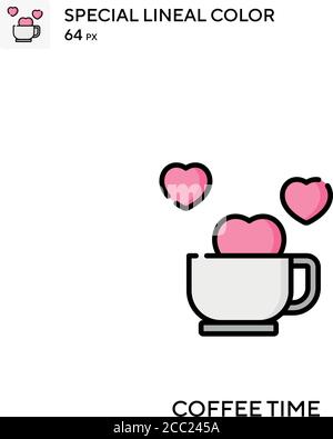 Symbole spécial de vecteur de couleur de l'éline Coffee Time. Icônes de l'heure du café pour votre projet d'entreprise Illustration de Vecteur