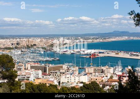 Espagne, Majorque, Palma, vue depuis le château de Bellver Banque D'Images