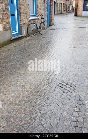 Belgique, Bruges, vue de la route vide Banque D'Images