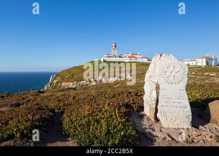 Le Portugal, vue sur le phare de Cabo da Roca au Parc Naturel de Sintra Cascais Banque D'Images