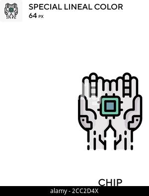 Chip icône de vecteur de couleur spécial de l'épaisseur de ligne. Icônes de puce pour votre projet d'entreprise Illustration de Vecteur