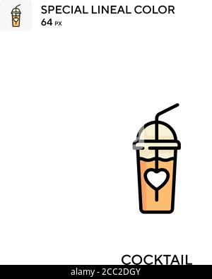 Cocktail spécial Lineal couleur vecteur icône. Cocktail d'icônes pour votre projet d'entreprise Illustration de Vecteur