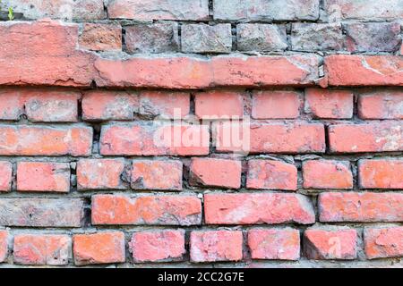 La texture du mur de brique rouge grunge background avec vignetted coins, peuvent utiliser pour la décoration d'intérieur. Banque D'Images