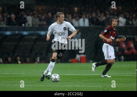 Milan Italie , 02 mai 2007, Stade 'SAN SIRO', UEFA Champions League 2006/2007, AC Milan - FC Manchester United: Darren Fletcher en action pendant le match Banque D'Images