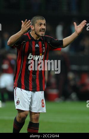 Milan Italie , 02 mai 2007, Stade 'SAN SIRO', UEFA Champions League 2006/2007, AC Milan - FC Manchester United: Gennaro Gattuso pendant le match Banque D'Images