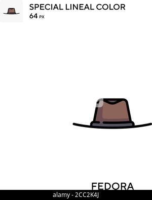 Icône de vecteur de couleur spécial de ligne Fedora. Icônes Fedora pour votre projet d'entreprise Illustration de Vecteur