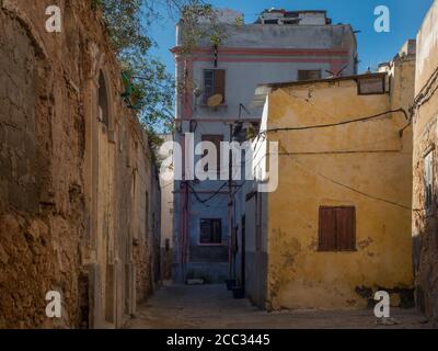 Vieilles maisons historiques à El Jadida medina, Maroc Banque D'Images