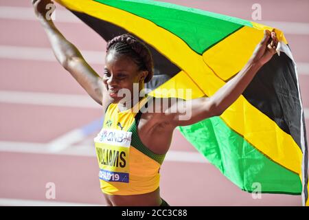 Danielle Williams (Jamaïque, médaille de bronze). Finale des femmes haies de 100 mètres. Championnats du monde d'athlétisme de l'IAAF, Doha 2019. Banque D'Images