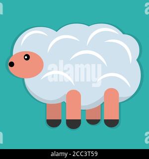 illustration vectorielle isolée de mouton de style plat Illustration de Vecteur
