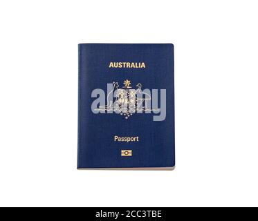 Passeport australien sur fond blanc Banque D'Images