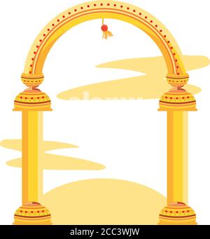 arc de colonne doré sur fond blanc illustration vectorielle dessing Illustration de Vecteur