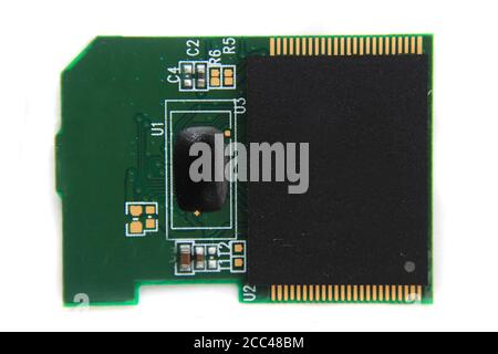 À l'intérieur de la carte SD, isolée sur fond blanc Banque D'Images