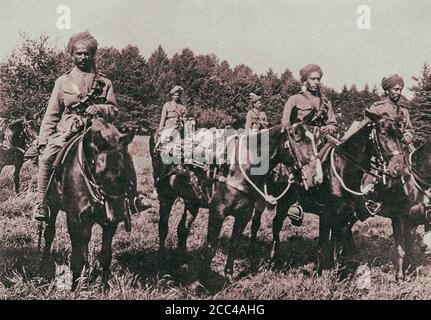 La première Guerre mondiale la cavalerie indienne de l'armée britannique. 1916. Banque D'Images