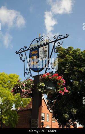 Panneau indiquant la ville, Maldon, Essex Banque D'Images