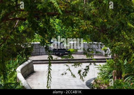 Exposition d'un emplacement de canon sur fort Canning Park, Singapour. Banque D'Images