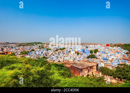 Vue panoramique aérienne de la ville de Jodhpur. Jodhpur est la deuxième plus grande ville de l'État du Rajasthan en Inde Banque D'Images