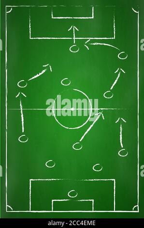 Illustration des tactiques de football sur terrain vert Banque D'Images